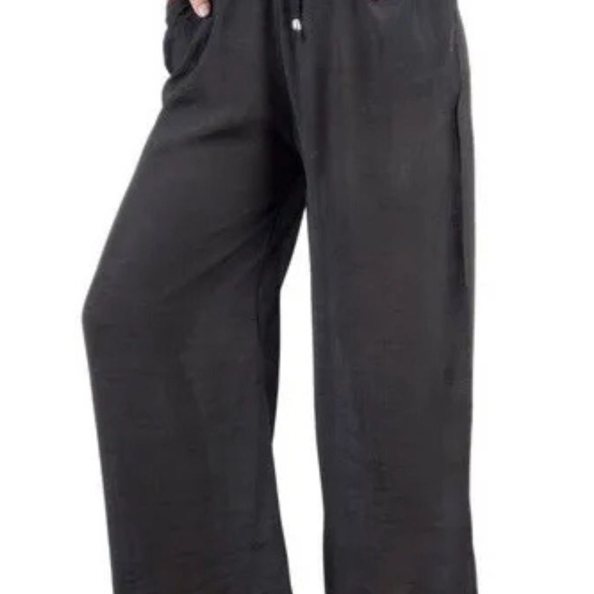 LOOK SHOP - Pantalón Lino Mujer. Palazzo Algodón Cintura Elasticada 462