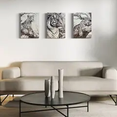 DEKAM DISEÑO - CUADRO TRIPTICO LEOPARDO 30X40 CMS