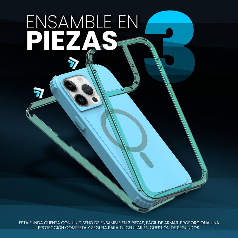 KBOD - Carcasa 360 de 3 Piezas Kbod Urban Play Magnetic Para iPhone 16 Pro Max Verde