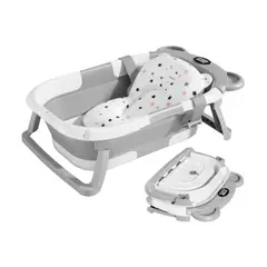 GENERICO - Tina Bañera Plegable Gato Perro Con Termómetro GRIS