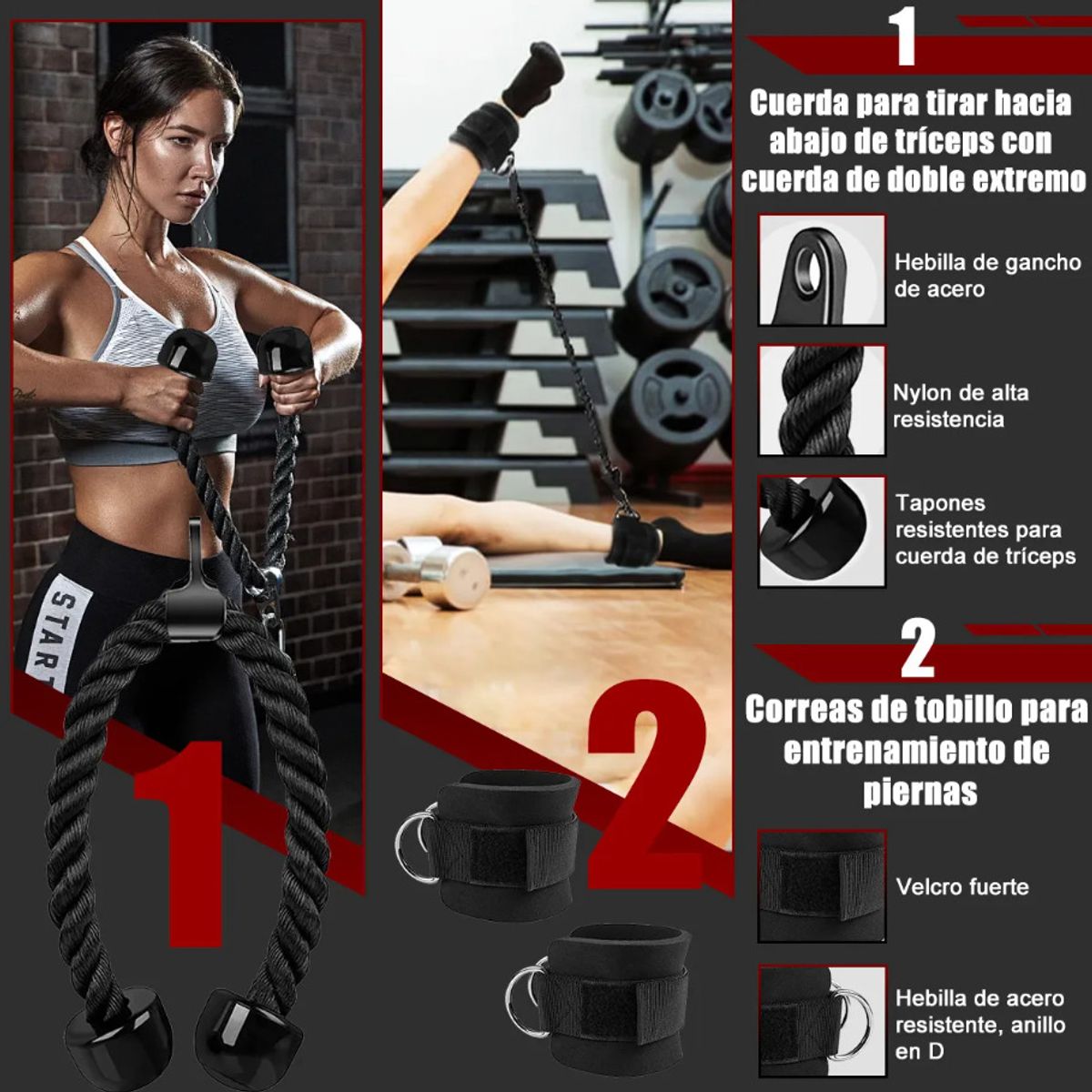 FORTOM - Set Poleas Black 9 Accesorios
