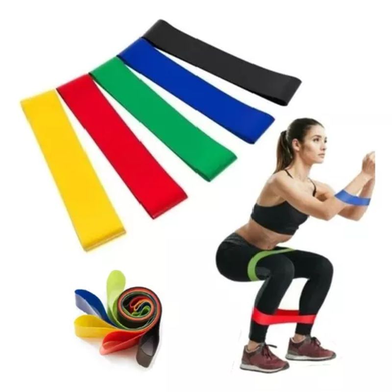 GENERICO - Set de 5 bandas elásticas de resistencia para ejercicio y entrenamiento Betensh
