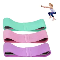 GENERICO - Set de 3 bandas elásticas de tela para Pilates y yoga