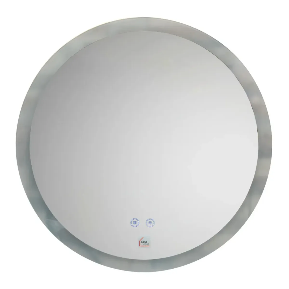 GENERICO - Espejo baño redondo plateado 60x60 con luz led Casa Viva