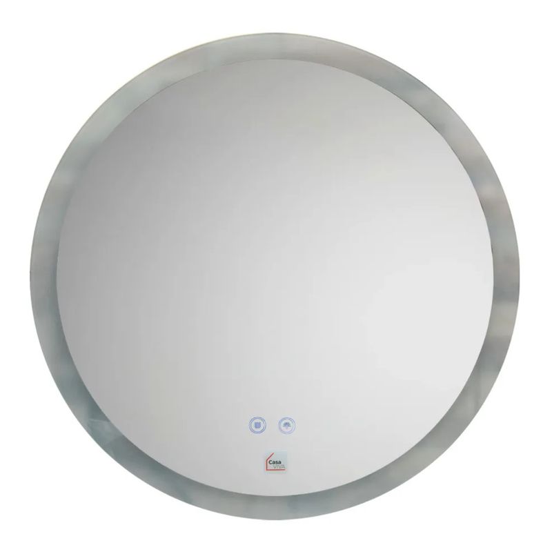 GENERICO - Espejo baño redondo plateado 60x60 con luz led Casa Viva
