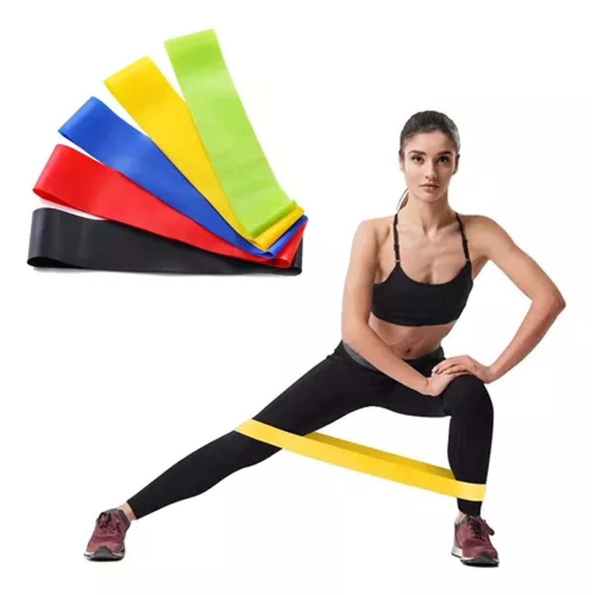 GENERICO - Kit de bandas de resistencia elásticas 15-54 kg para piernas 5 piezas fitness