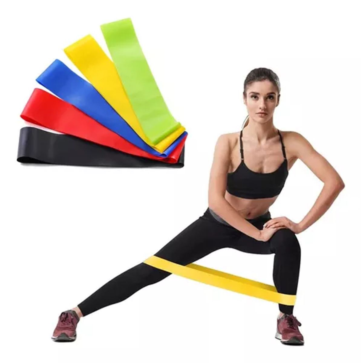 GENERICO - Kit de bandas de resistencia elásticas 15-54 kg para piernas 5 piezas fitness