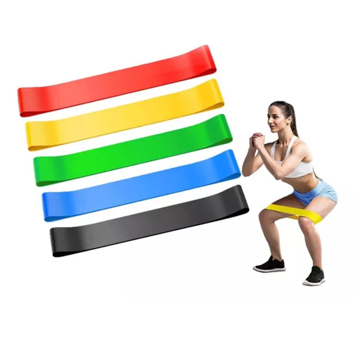 GENERICO - Ligas de ejercicios set de 5 ligas de resistencia