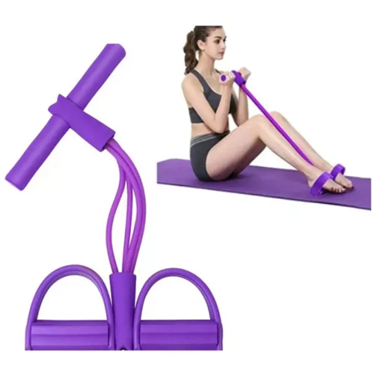 GENERICO - Ligas de resistencia para piernas bandas de pedal color rosado