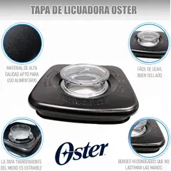 OSTER - Tapa De Licuadora Repuesto Tapa Cuadrada Licuadora Color Negro