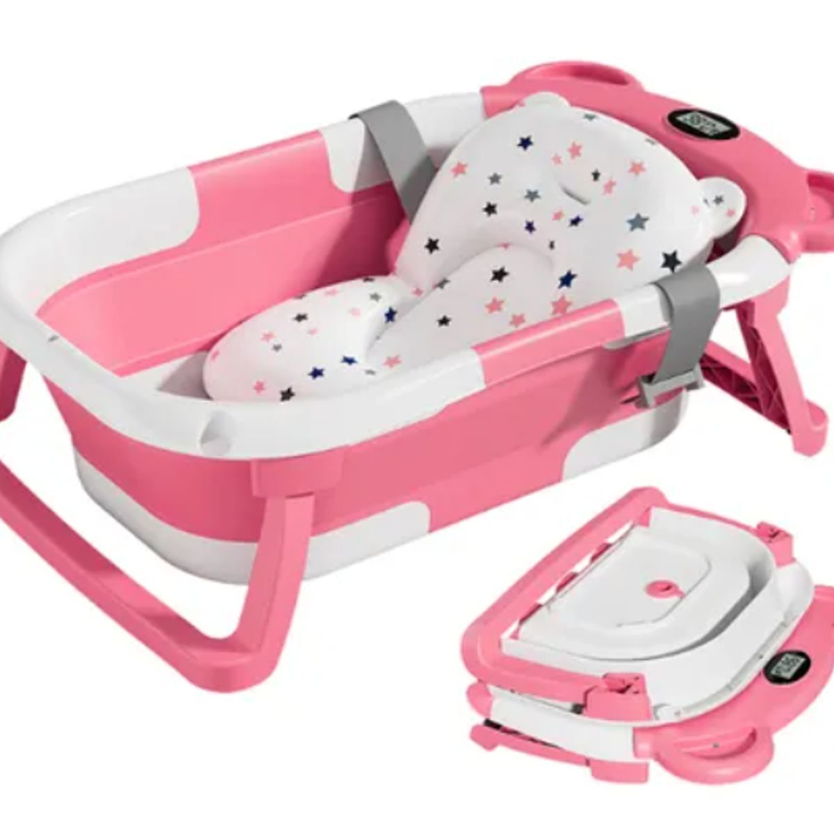 GENERICO - Tina Bañera Plegable Gato  Perro Con Termómetro Rosa