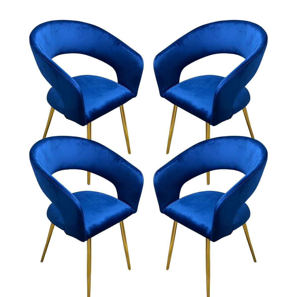 HABITA2 CHILE - Pack 4 Sitial Florencia Patas Doradas - Azul