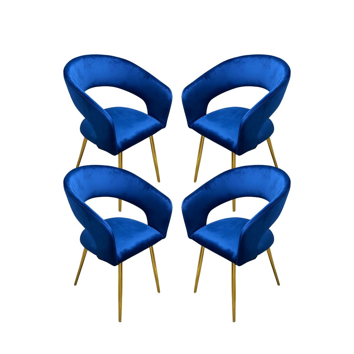 HABITA2 CHILE - Pack 4 Sitial Florencia Patas Doradas - Azul