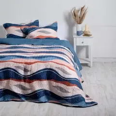 MASHINI - Quilt Microfibra Estampado 2.0 Plazas Aguada