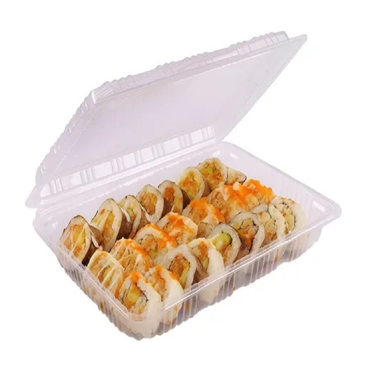 140 Bandejas Plastica Para Sushi Envase Transparente 3 Rolls Bandejas Desechables Envase Plástico, marca PASTELERIUSCL - Foto Principal