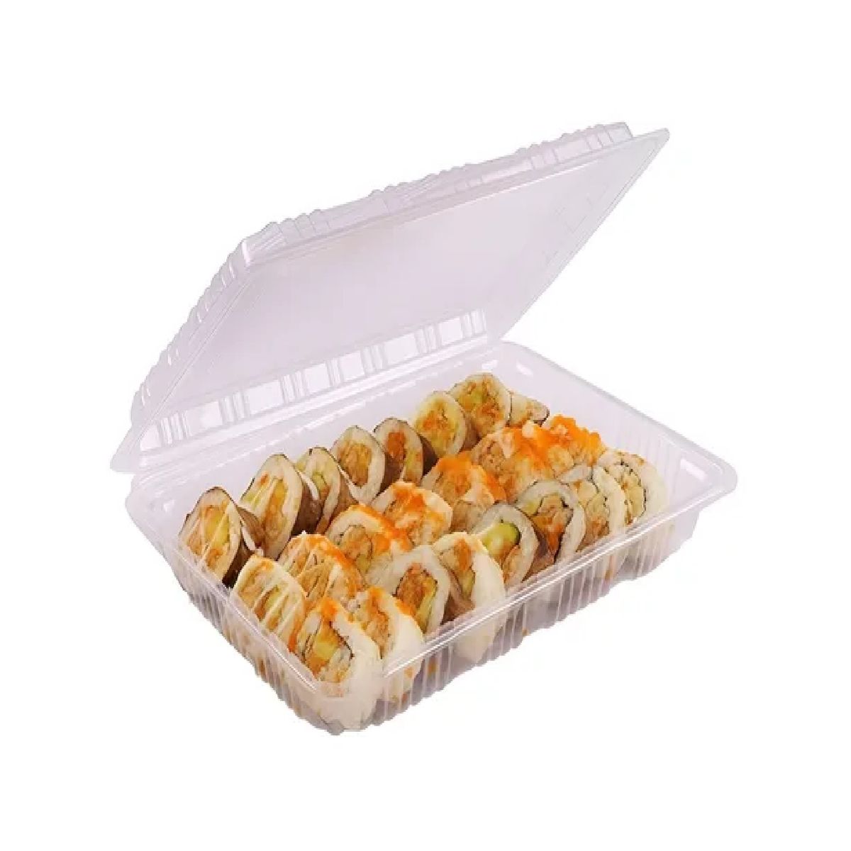 140 Bandejas Plastica Para Sushi Envase Transparente 3 Rolls Bandejas Desechables Envase Plástico, marca PASTELERIUSCL - Foto Principal