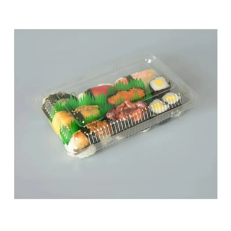 PASTELERIUS - 140 Bandejas Plastica Para Sushi Envase Transparente 3 Rolls