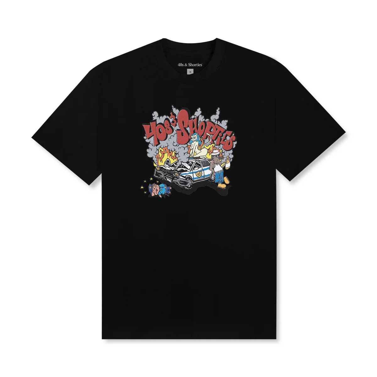 40S & SHORTIES - Polera negra hombre algodón 40S & SHORTIES