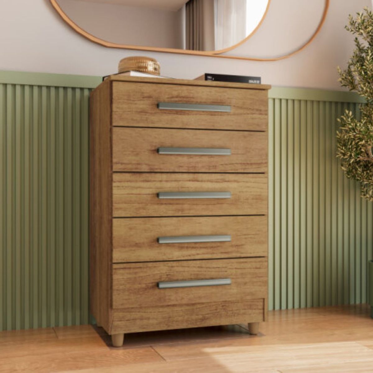 TAHUARI - Comoda 5 cajones Paola Cedro