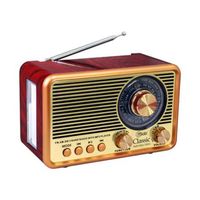 RADIO PORTATIL RECARGABLE RETRO CLASSIC 1940`S MADERA
