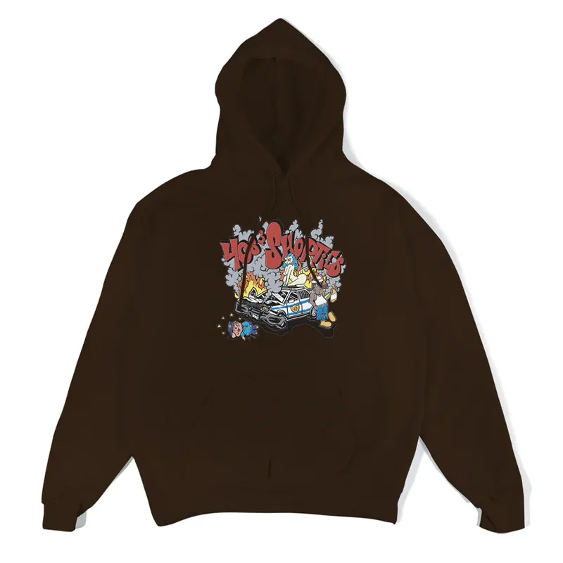 40S & SHORTIES - POLERON 40S & SHORTIES CRASH HOODIE CHOCOLATE