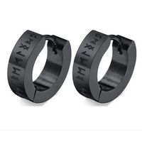 Aros Vikingos Punk Black Runas Vikingas Hombre Mujer