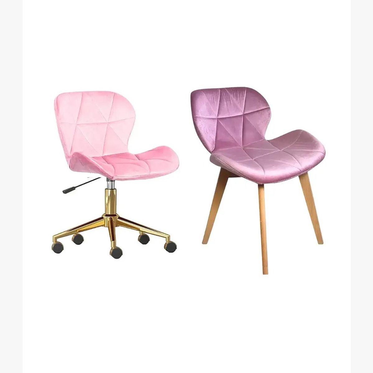 CORI CORI - Pack de Sillas Mariposa para Manicurista Velvet Rosa