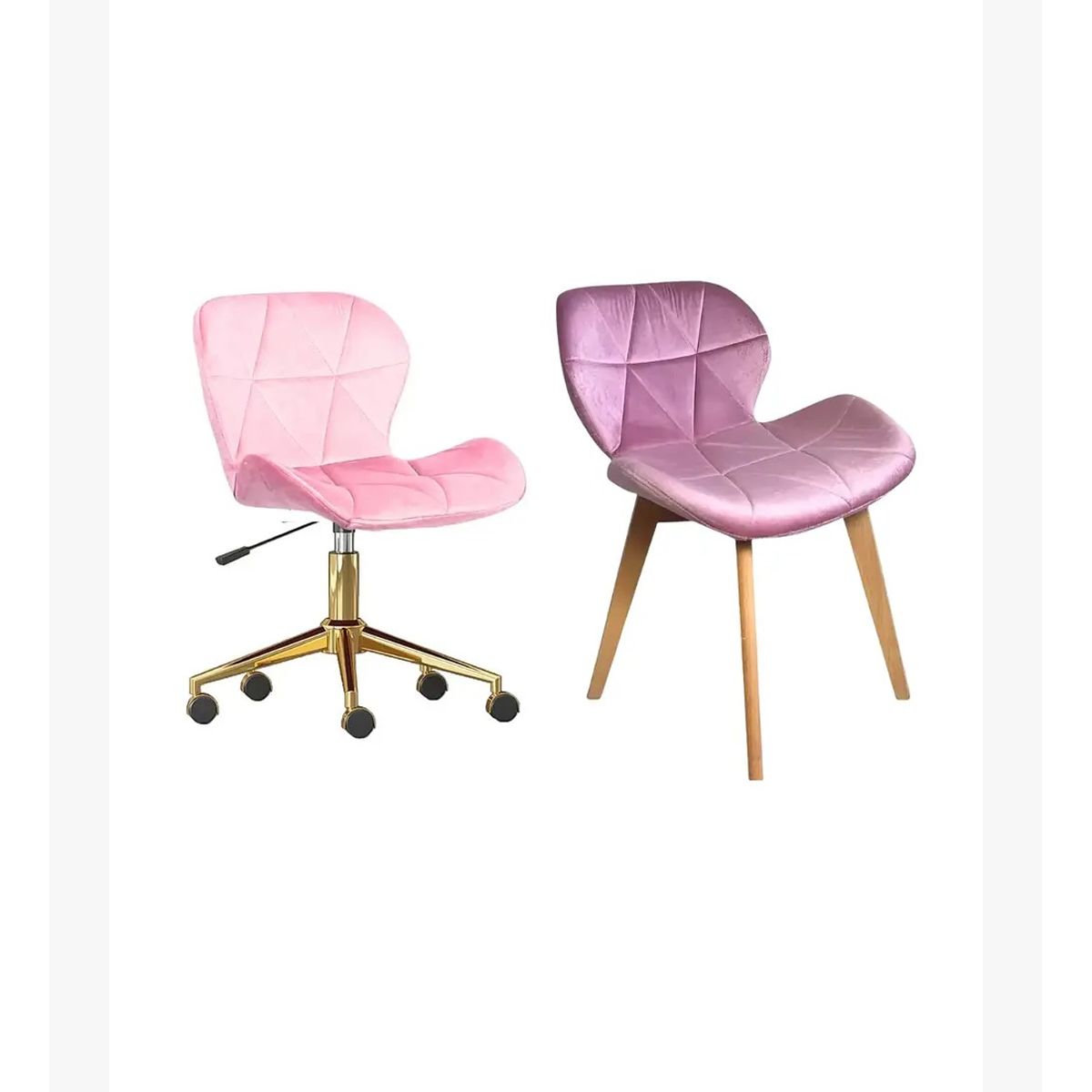 CORI CORI - Pack de Sillas Mariposa para Manicurista Velvet Rosa