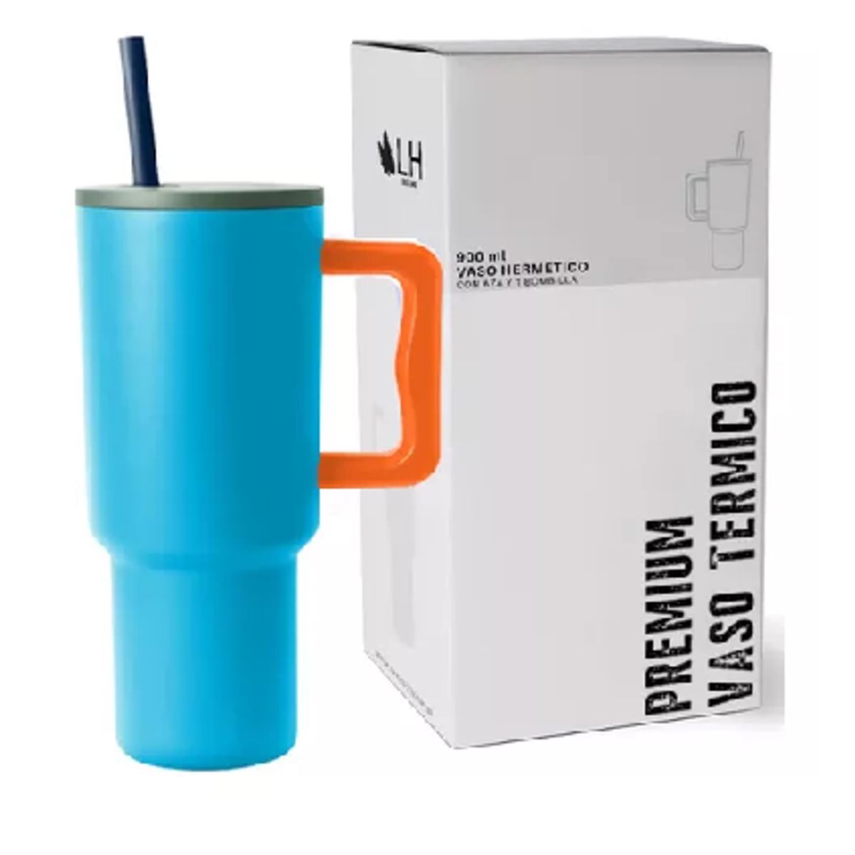 GENERICO - Vaso térmico mug 900 lt acero inoxidable color azul