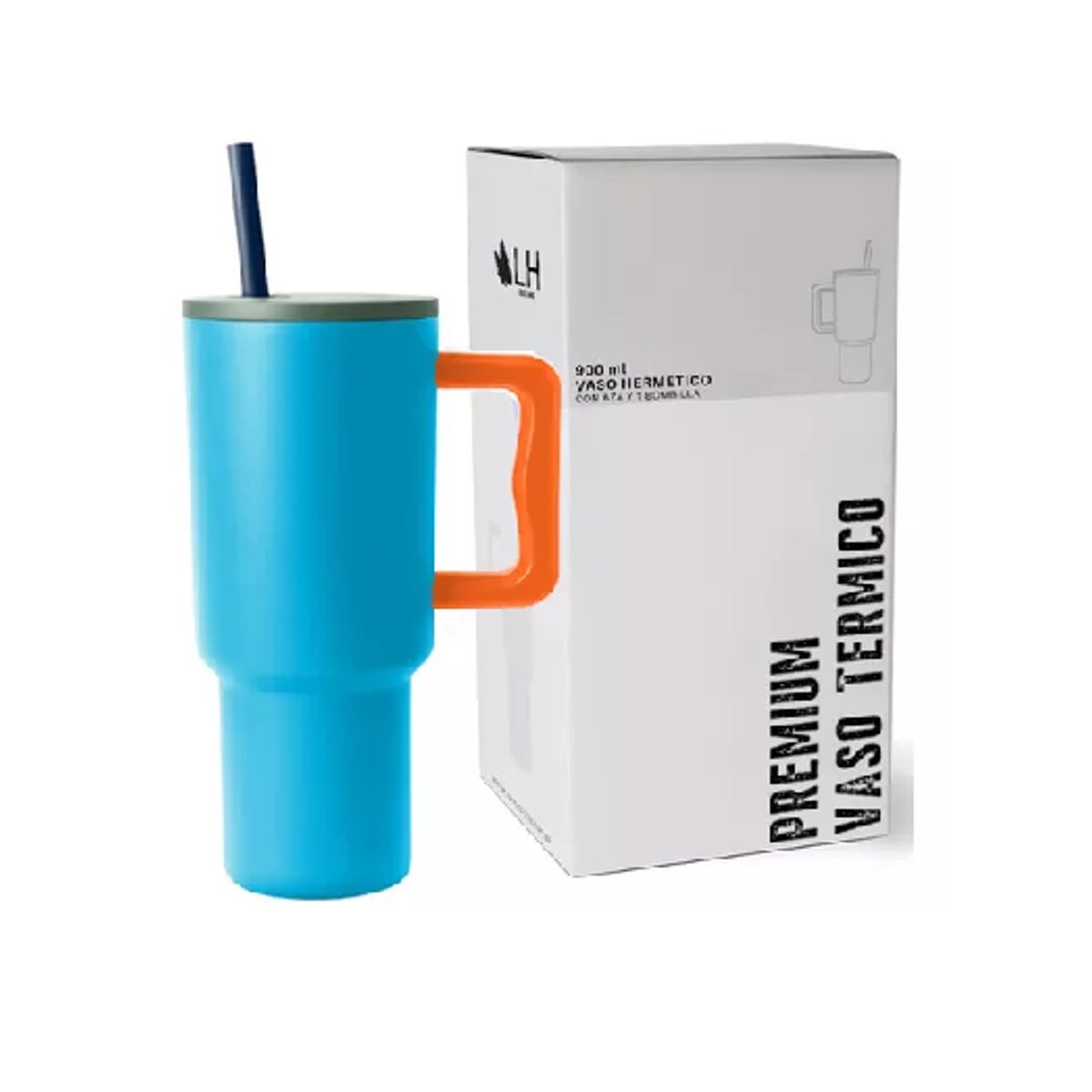 GENERICO - Vaso térmico mug 900 lt acero inoxidable color azul