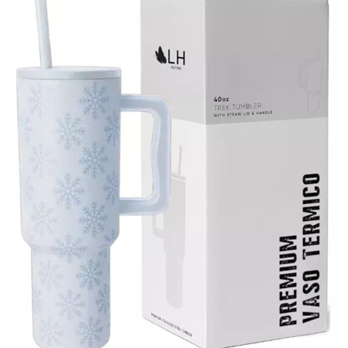 GENERICO - Vaso térmico mug 1200 lt acero inoxidable copo de nieve