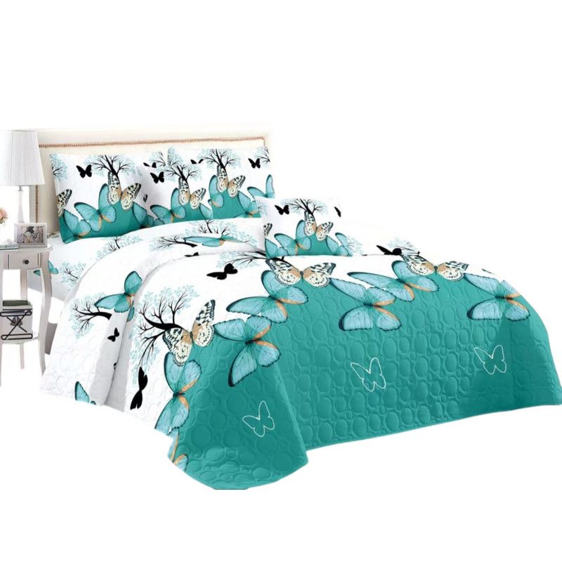 GENERICO - Cubrecama Quilt De Verano 2 Plazas + 2 Funda Medida 230x250cm