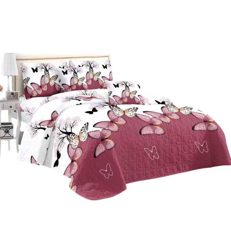 GENERICO - Cubrecama Quilt De Verano 2 Plazas + 2 Funda Medida 230x250cm