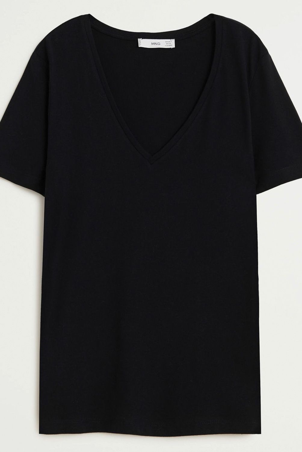 MANGO - Polera Algodón Orgánico Cuello V Mujer Mango