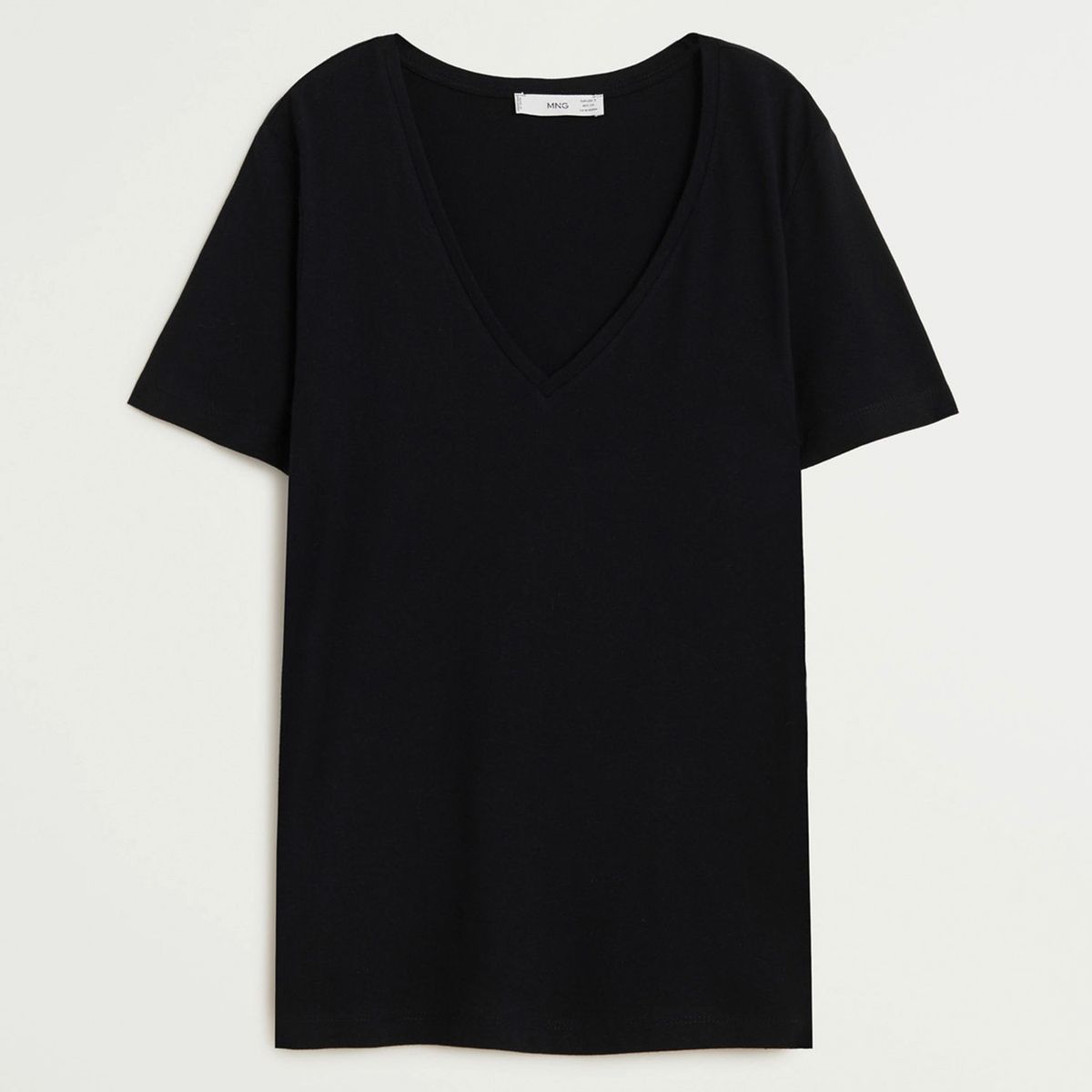 MANGO - Polera Algodón Orgánico Cuello V Mujer Mango