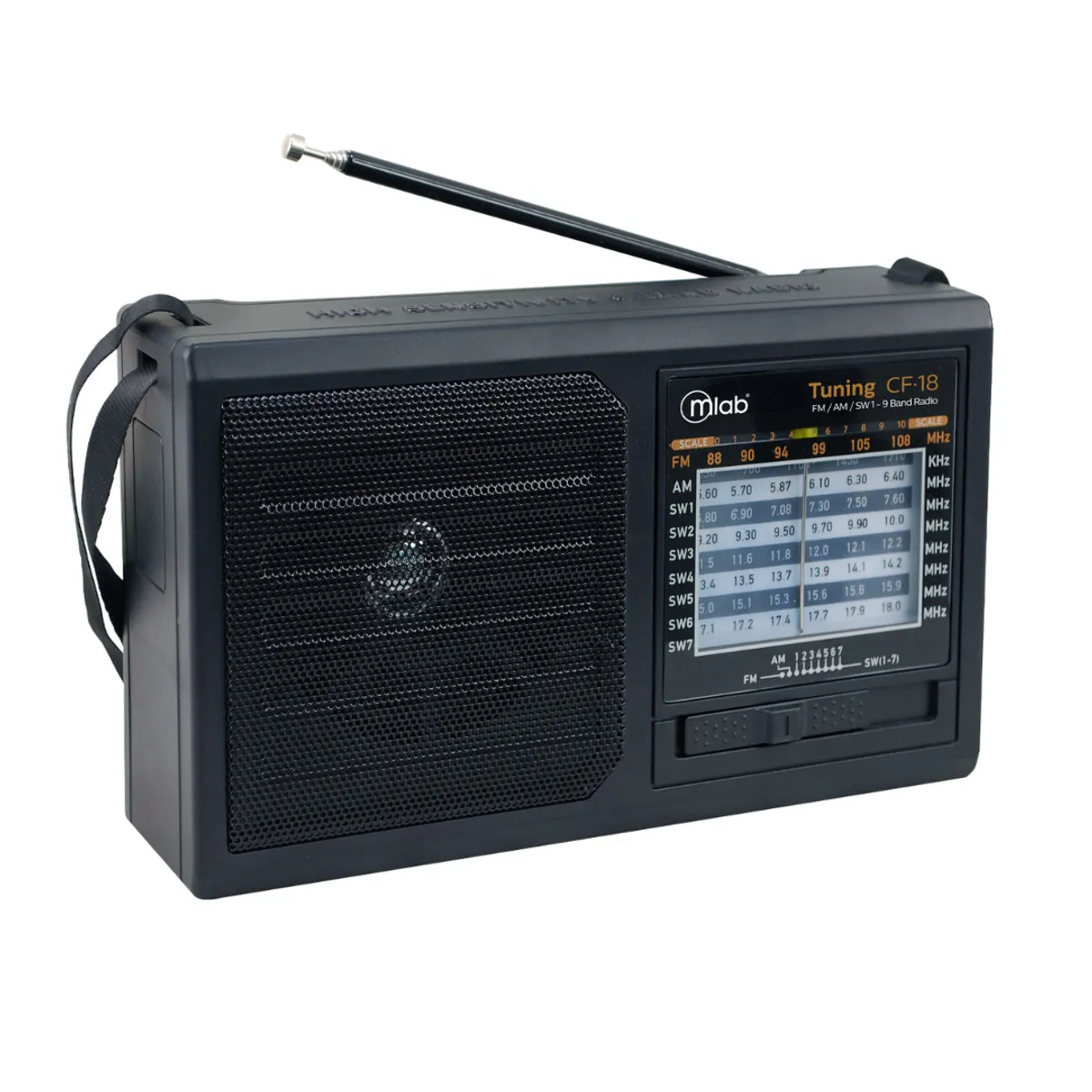 MICROLAB - RADIO PORTATIL RECARGABLE MICROLAB TUNING CF-18 NEGRO