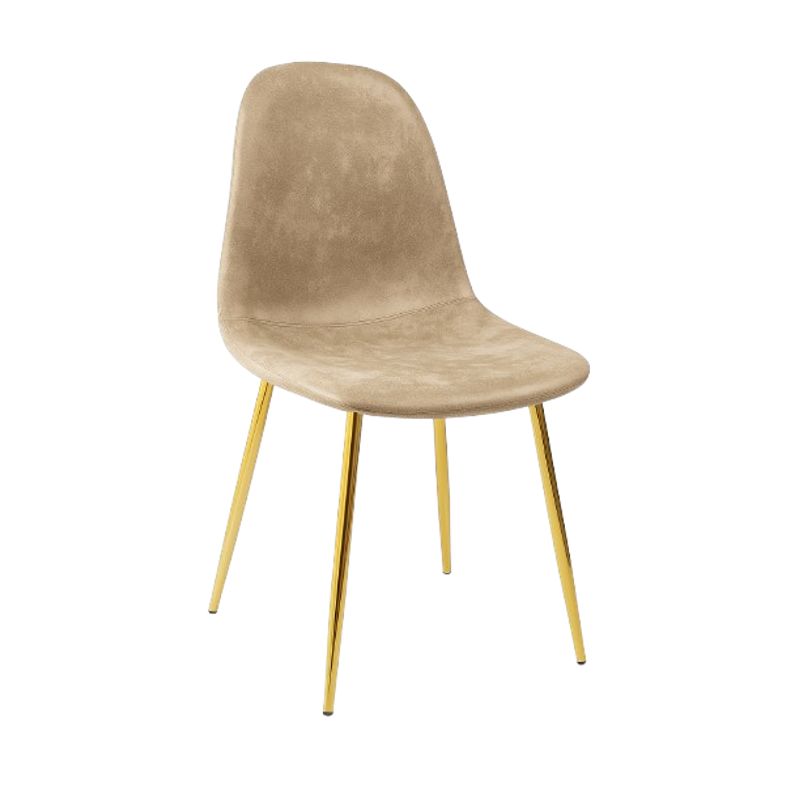 GENERICO - Silla Paris Ecocuero Vintage Patas Doradas - Beige