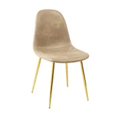 MOAD - Silla Paris Ecocuero Vintage Patas Doradas - Beige