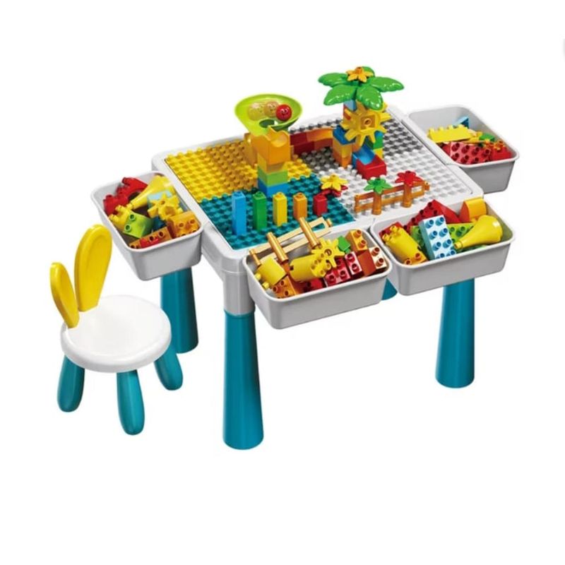 GENERICO - Mesa Para Bloques De Construccion Con Silla Y Bloques