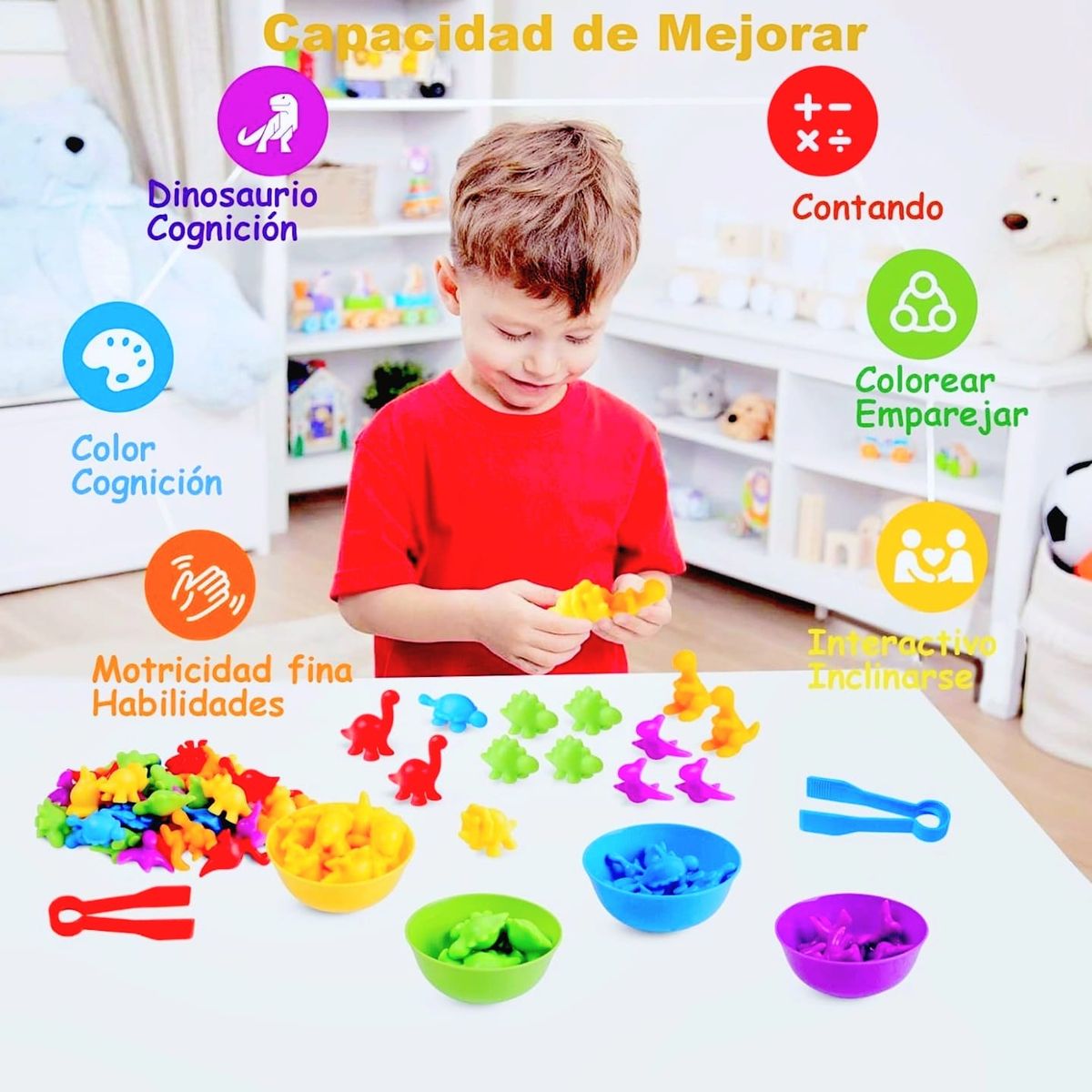 GENERICO - Juego De Clasificación Educativo  Dinosaurios Jugando Aprendo