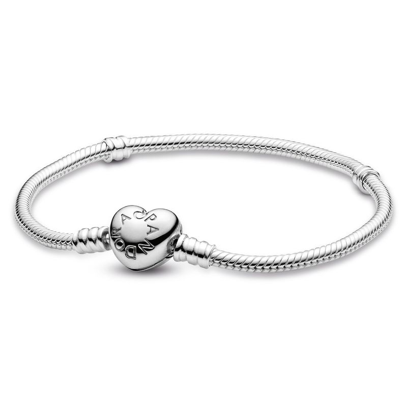 PANDORA - Brazalete Moments Cadena De Serpiente Con Cierre De Corazón Mujer Pandora