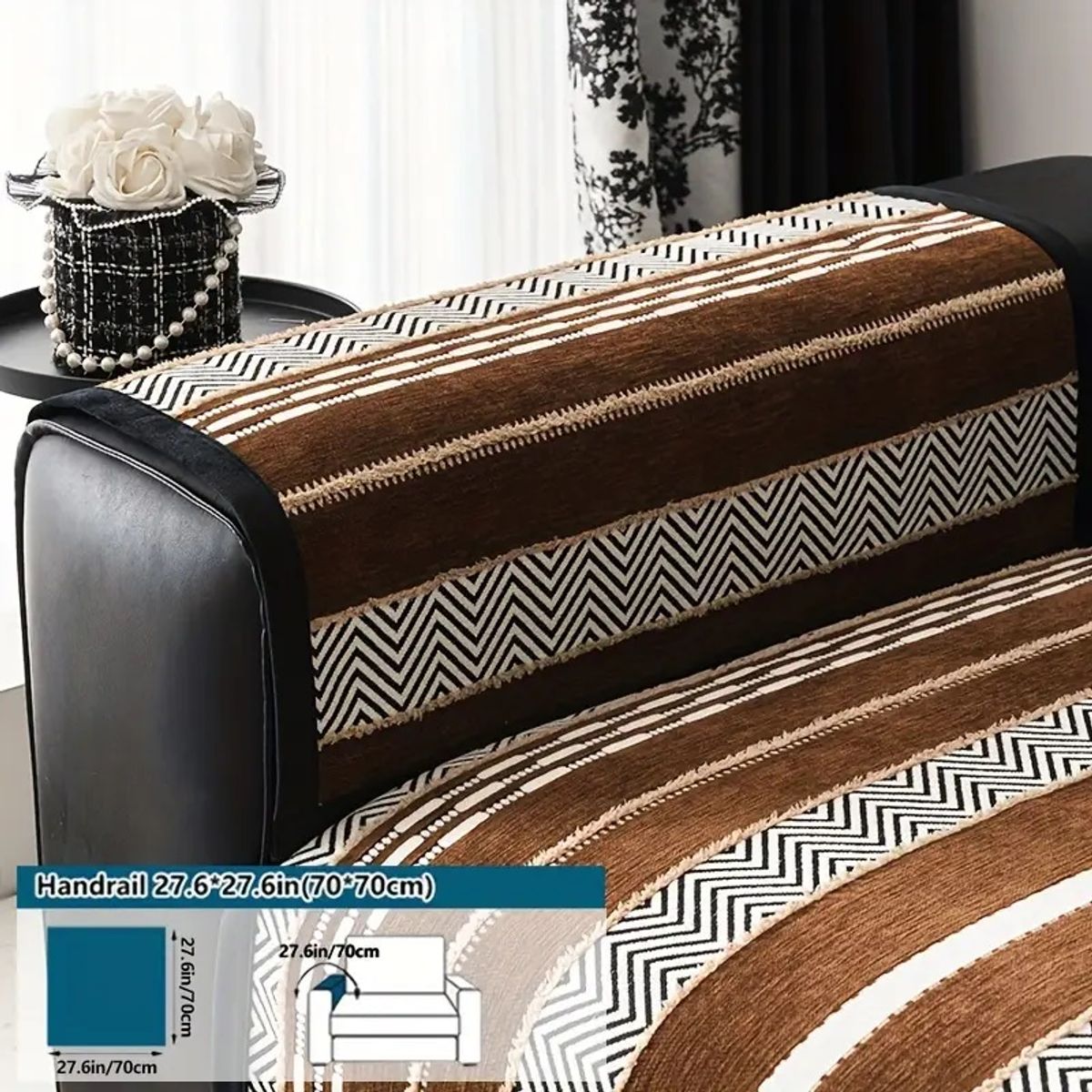 GENERICO - Funda Sofa Mat Kit 3 Fundas CAFE Diseño Líneas Zigzag TF