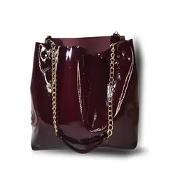JARDIN DEL ESTE - Cartera de cuero Burdeo Amapola
