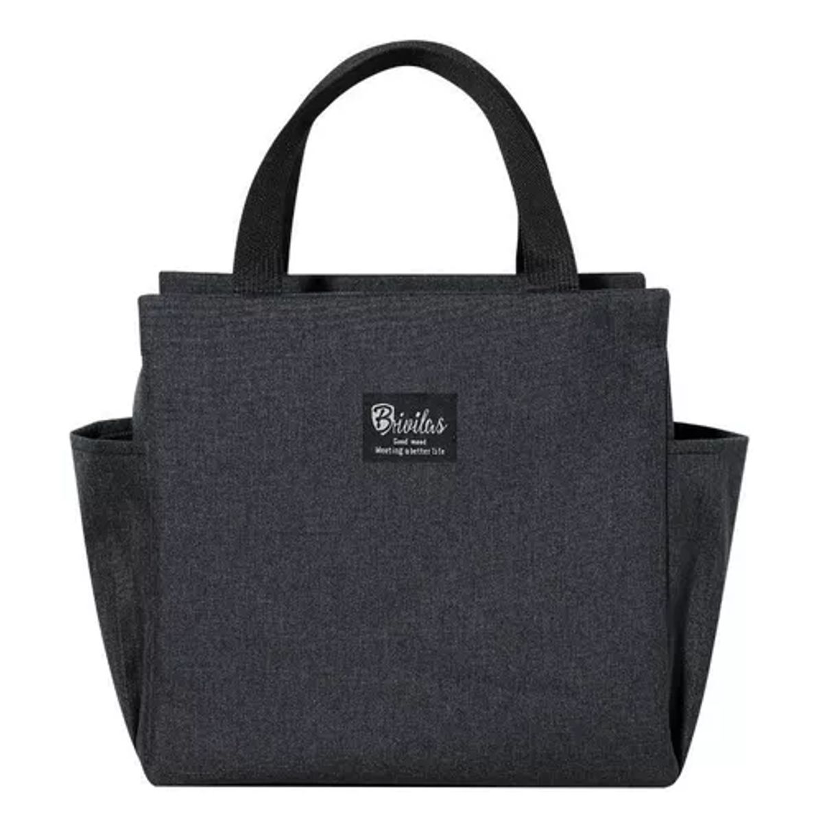 GENERICO - Lonchera térmica portátil para almuerzo 25x25 cm color negro