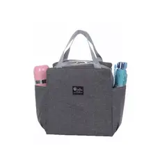 GENERICO - Lonchera térmica portátil para almuerzo 25x25 cm color gris
