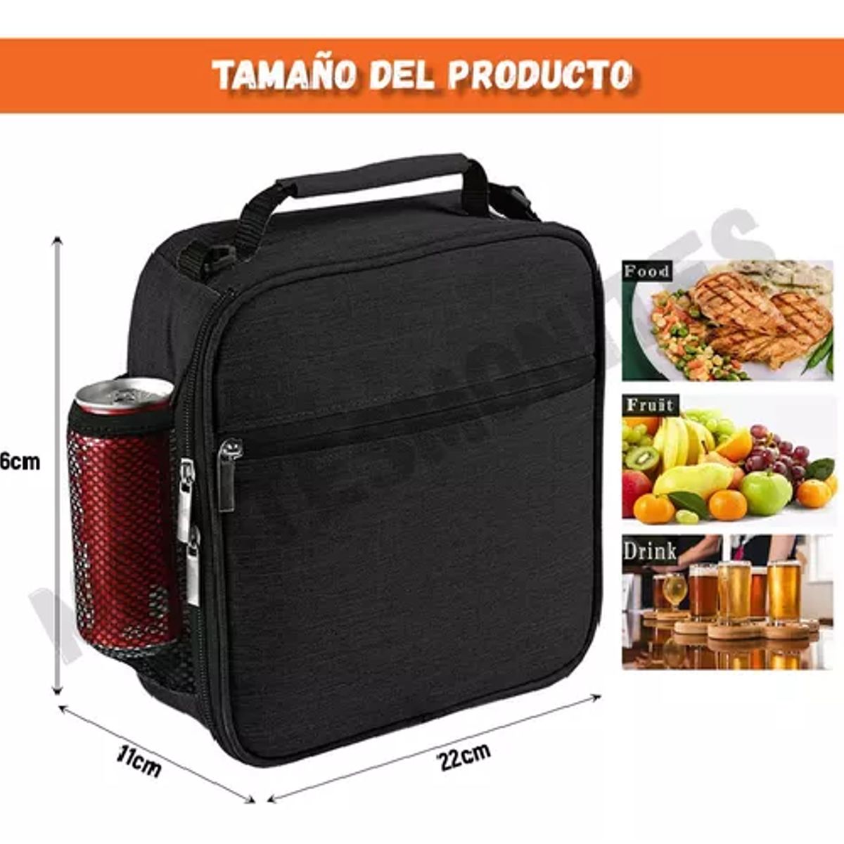 GENERICO - Lonchera térmica portátil para hombre bolsa de almuerzo