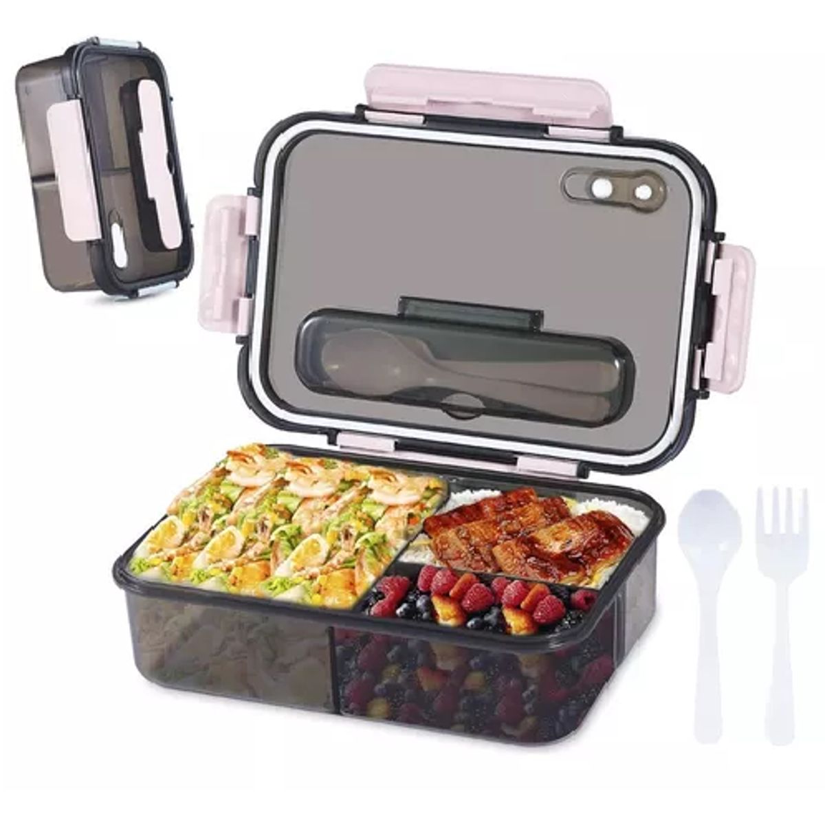 GENERICO - Fiambrera portátil térmica lunch box de gran capacidad 1500 ml