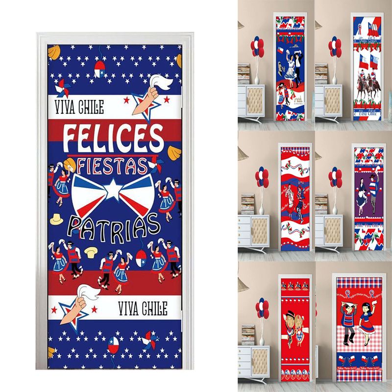 GENERICO - Funda Para Puertas Decoración Fechas Patrias Elástica