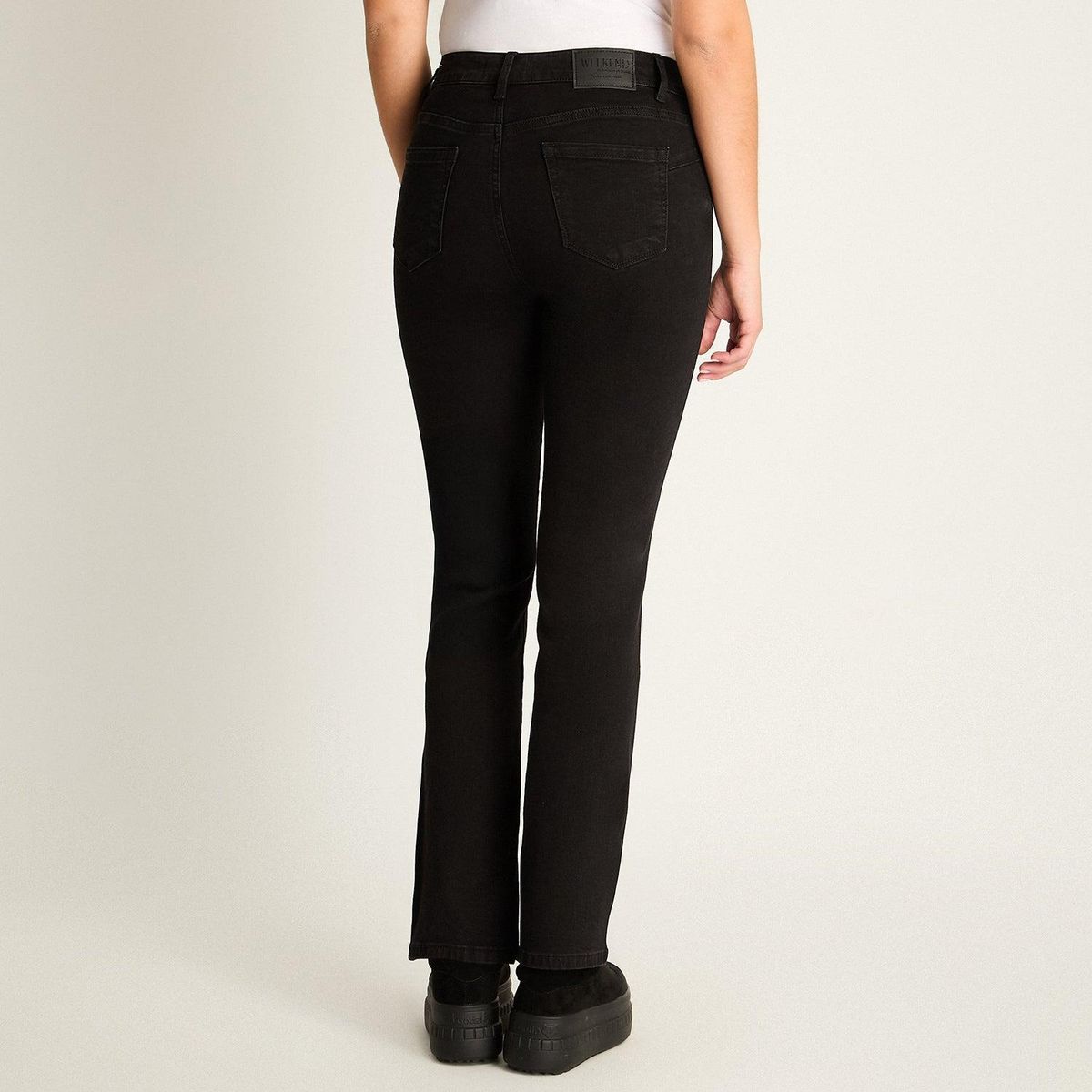 LORENZO DI PONTTI - Jeans Recto 5 Bolsillos Tiro Alto Negro