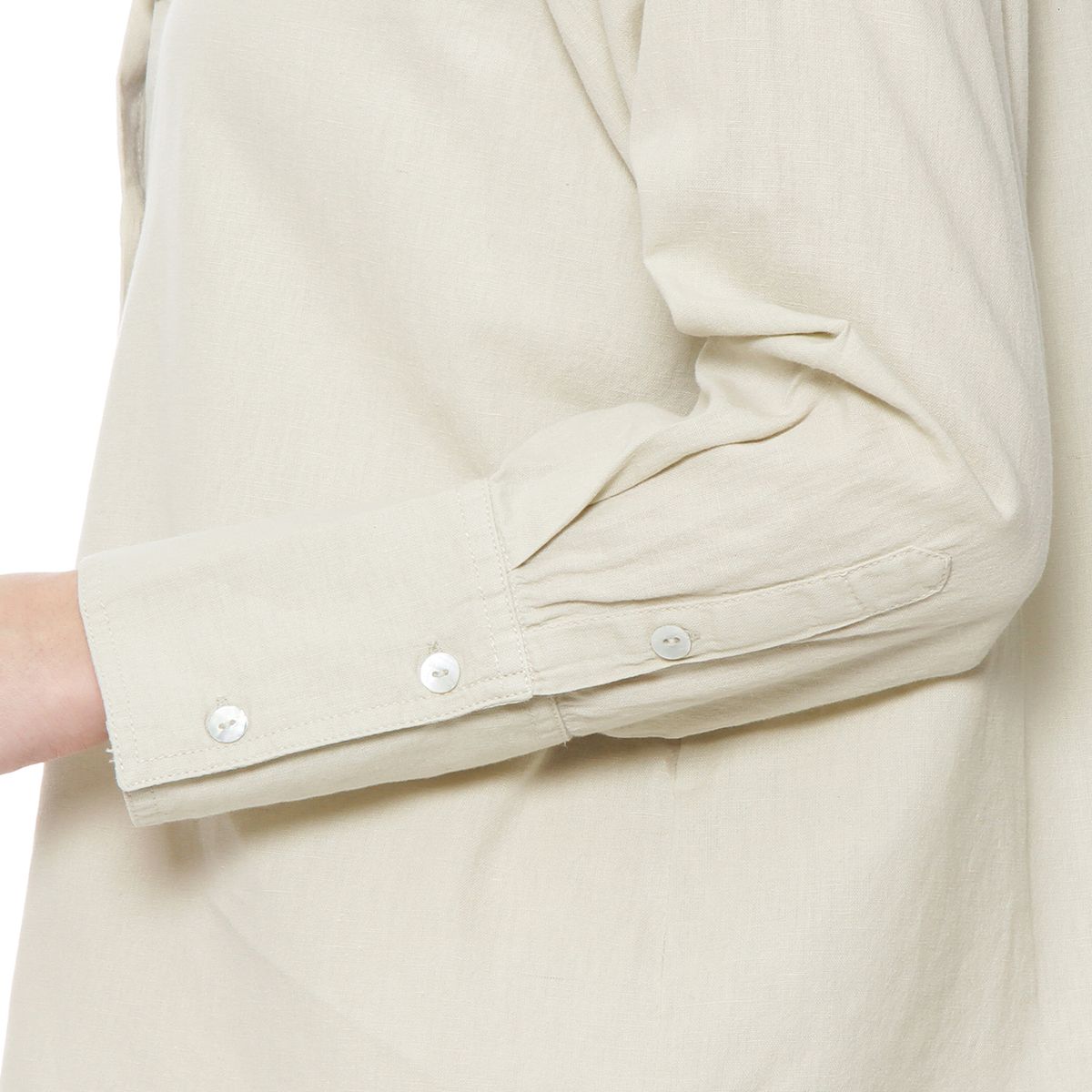 WADOS - BLUSA MANGA LARGA LINO SOLIDO ABOTONADA EN EL DELANTERO